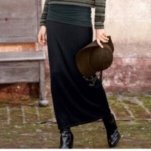 Peruvian Connection Black Maxi Skirt